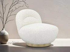 LPD LPD Langham Ivory Boucle Fabric Accent Chair