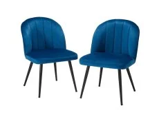 LPD LPD Orla Set of 2 Blue Velvet Dining Chairs