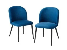 LPD LPD Zara Set of 2 Blue Velvet Dining Chairs