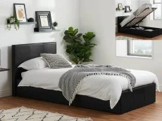 Birlea Furniture & Beds Clearance - Birlea Berlin 3ft Single Black Faux Leather Ottoman Bed Frame