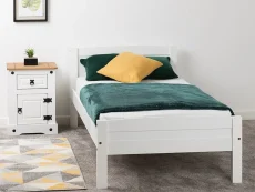 Seconique Clearance - Seconique Amber 3ft Single White Wooden Bed Frame