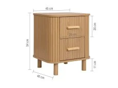 Birlea Furniture & Beds Birlea Axel Oak 2 Drawer Bedside Table