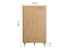 Birlea Furniture & Beds Birlea Axel Oak 2 Door 1 Drawer Wardrobe