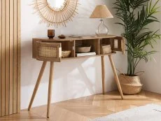 Birlea Furniture & Beds Birlea Noah Rattan and Oak 2 Door Console Table