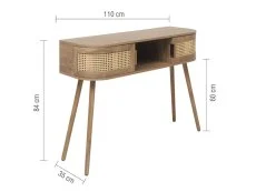 Birlea Furniture & Beds Birlea Noah Rattan and Oak 2 Door Console Table