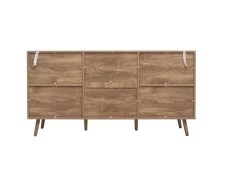 Birlea Furniture & Beds Birlea Noah Rattan and Oak 2 Door 3 Drawer Sideboard