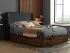 Birlea Furniture & Beds Birlea Halfden 4ft6 Double Grey Fabric Ottoman Bed Frame