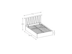 GFW GFW Fusum 5ft King Size Oak Spindle Ottoman Bed Frame