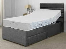 Willow & Eve Clearance - Willow & Eve Coolmax Electric Adjustable 4ft6 Double Bed Venice Carbon with Ariana Floorstand Headboard