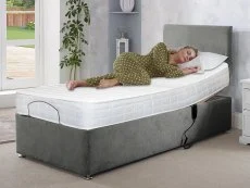 Flexisleep Clearance - Flexisleep Backcare Electric Adjustable 3ft Single Bed in Graceland Graphite with 2 Drawers on the RH Side