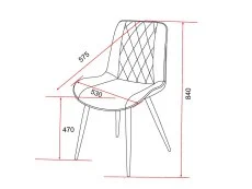 Core Products Core Aspen Diamond Stitch Set of 2 Blue Cord Fabric Dining Chairs