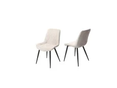 Core Aspen Diamond Stitch Set of 2 Natural Fabric Dining Chairs