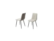 Core Products Core Aspen Straight Stitch Set of 2 Light Grey Cord Fabric Dining Chairs