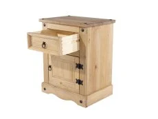 Core Products Core Corona 1 Drawer 1 Door Waxed Pine Wooden Bedside Table