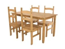 Core Corona Waxed Pine Rectangular Dining Set Core Corona Waxed Pine Rectangular Dining Set