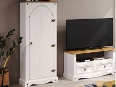 Core Products Core Corona White Wax Vestry Wooden Cupboard