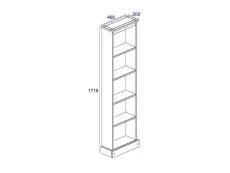 Core Products Core Corona White Wax Wooden Tall Bookcase