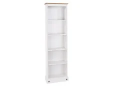 Core Products Core Corona White Wax Wooden Tall Bookcase