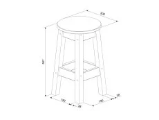 Core Products Core Corona White Wooden Set of 2 Low Dining Stools