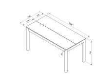Core Products Core Linea Grey 150cm Rectangular Dining table