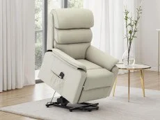 TGC TGC Lewis Single Motor Light Grey Air Leather Riser Recliner Chair
