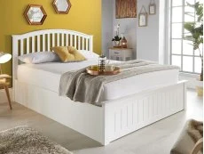 Bedmaster Bedmaster Grayson 4ft Small Double White Wooden Ottoman Bed Frame