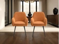 LPD LPD Tara Set of 2 Rust Velvet Dining Chairs