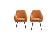LPD LPD Tara Set of 2 Rust Velvet Dining Chairs