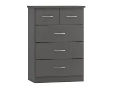 Seconique Clearance - Seconique Nevada Matt Grey 3+2 Drawer Chest of Drawers