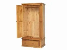 Archers Langdale 2 Door 1 Drawer Pine Wooden Double Wardrobe (Part Assembled)