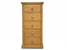 Archers Archers Langdale 5 Drawer Tall Narrow Pine Wooden Chest of Drawers (Assembled)