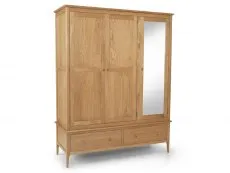 Archers Archers Windermere 3 Door 2 Drawer Mirrored Oak Wooden Large Triple Wardrobe (Part Assembled)