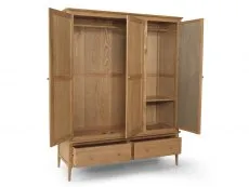 Archers Windermere 3 Door 2 Drawer Mirrored Oak Wooden Large Triple Wardrobe (Part Assembled)