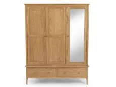 Archers Archers Windermere 3 Door 2 Drawer Mirrored Oak Wooden Large Triple Wardrobe (Part Assembled)