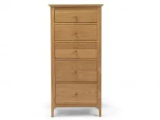 Archers Windermere 5 Drawer Oak Wooden Tall Chest of Drawers (Assembled)