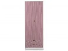 ASC ASC 2ft6 Diana Kobe Pink and White 2 Door 2 Drawer Double Wardrobe (Assembled)