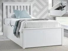 Bedmaster Bedmaster Francis 3ft Single White Wooden Ottoman Bed Frame