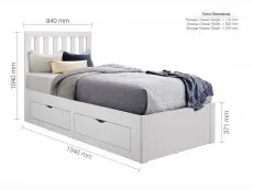 Birlea Furniture & Beds Birlea Appleby 3ft Single White Wooden 4 Drawer Bed Frame