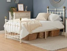 Birlea Furniture & Beds Birlea Atlas 3ft Single Cream Metal Bed Frame