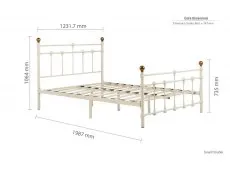 Birlea Furniture & Beds Birlea Atlas 4ft Small Double Cream Metal Bed Frame