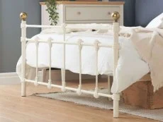 Birlea Furniture & Beds Birlea Atlas 4ft6 Double Cream Metal Bed Frame