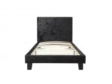 Birlea Furniture & Beds Birlea Berlin 3ft Single Black Crushed Velvet Glitz Fabric Bed Frame