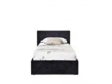 Birlea Furniture & Beds Birlea Berlin 3ft Single Black Crushed Velvet Glitz Fabric Ottoman Bed Frame