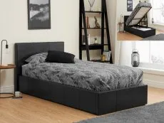 Birlea Furniture & Beds Birlea Berlin 3ft Single Black Faux Leather Ottoman Bed Frame