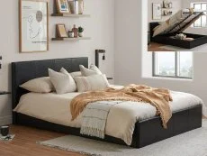 Birlea Furniture & Beds Birlea Berlin 4ft Small Double Brown Faux Leather Ottoman Bed Frame