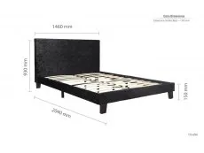 Birlea Furniture & Beds Birlea Berlin 4ft6 Double Black Crushed Velvet Glitz Fabric Bed Frame