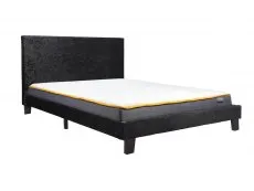 Birlea Furniture & Beds Birlea Berlin 5ft King Size Black Crushed Velvet Glitz Fabric Bed Frame