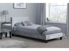 Birlea Furniture & Beds Birlea Berlin 5ft King Size Steel Crushed Velvet Glitz Fabric Bed Frame