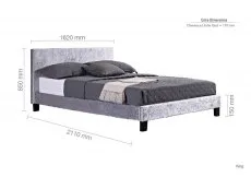 Birlea Furniture & Beds Birlea Berlin 5ft King Size Steel Crushed Velvet Glitz Fabric Bed Frame