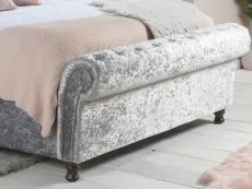 Birlea Furniture & Beds Birlea Castello 4ft6 Double Steel Crushed Velvet Fabric Ottoman Bed Frame